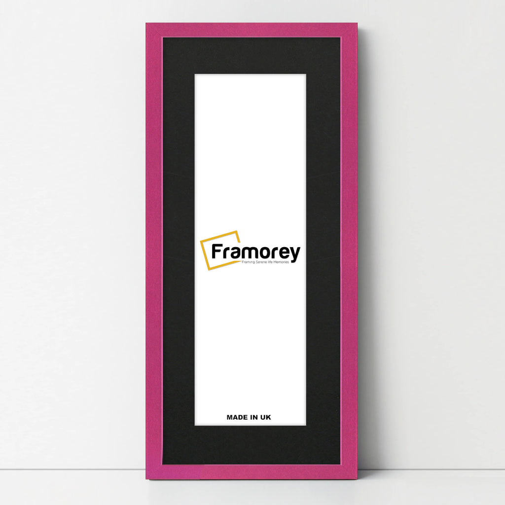 Thin Matt Panoramic Pink Picture Frames With Black Mount