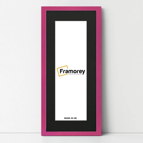 Thin Matt Panoramic Pink Picture Frames With Black Mount