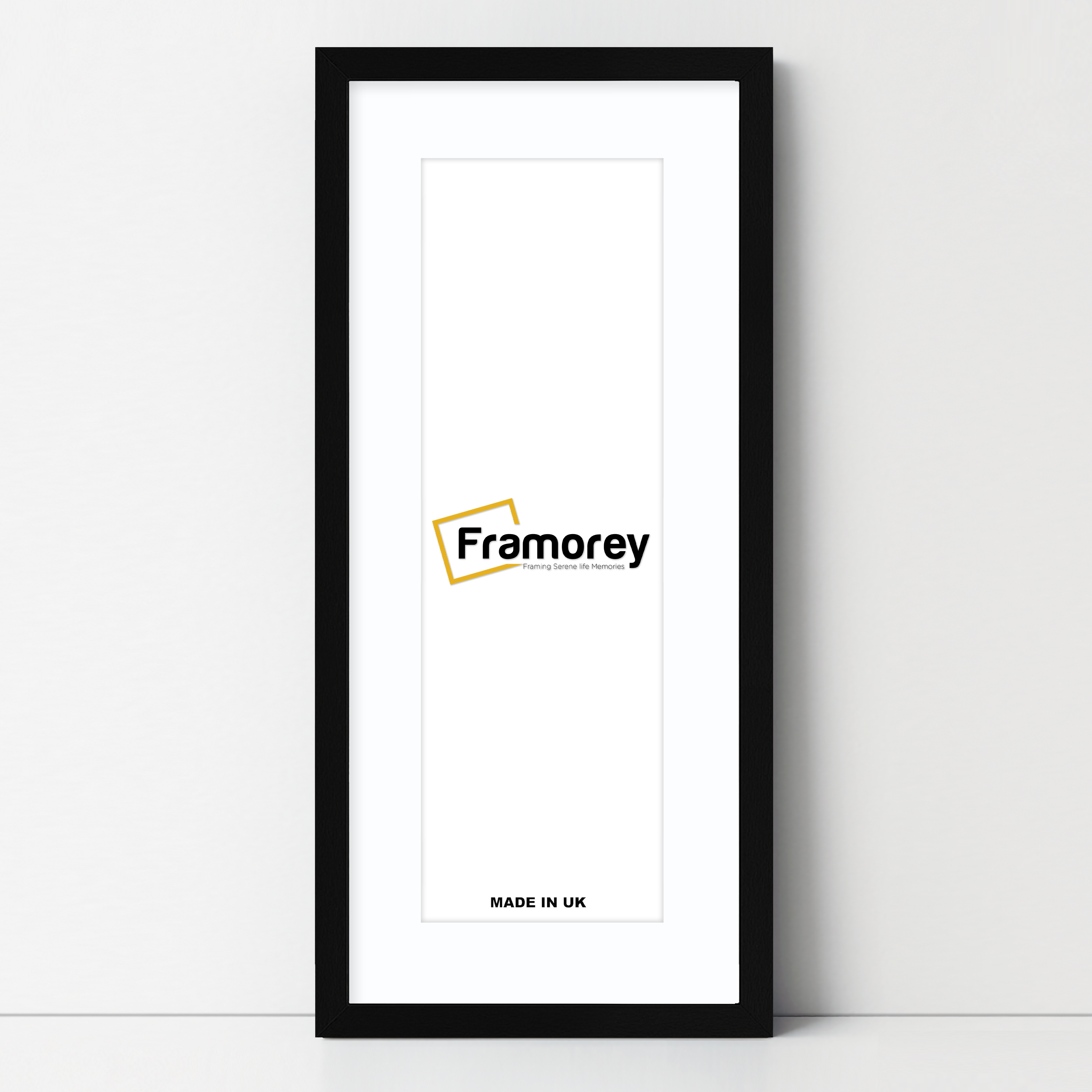 Thin Matt Panoramic Black Picture Frames With White Mount