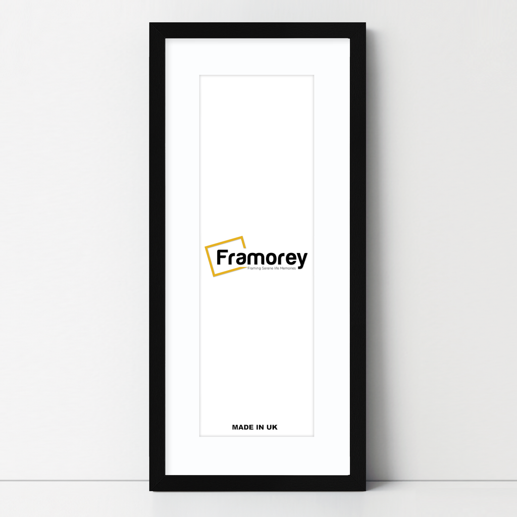 Thin Matt Panoramic Black Picture Frames With White Mount