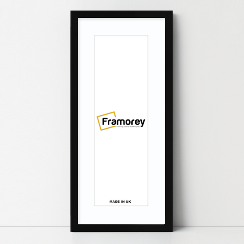 Thin Matt Panoramic Black Picture Frames With White Mount