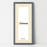 Thin Matt Panoramic Dark Grey Pictures Frames With Ivory Mount