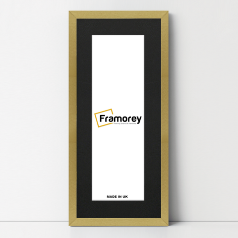 Thin Matt Panoramic Gold Picture Frames With Black Mount