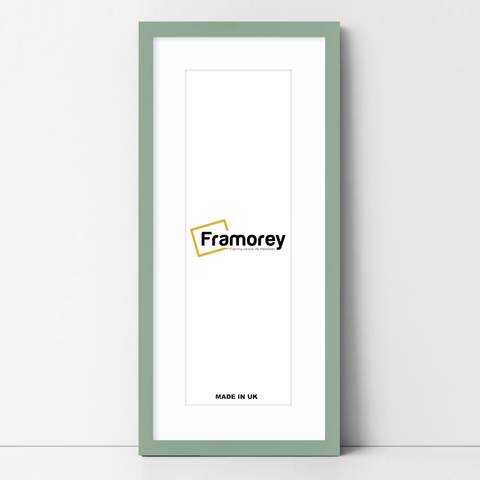 Thin Matt Panoramic Green Pictures Frames With White Mount