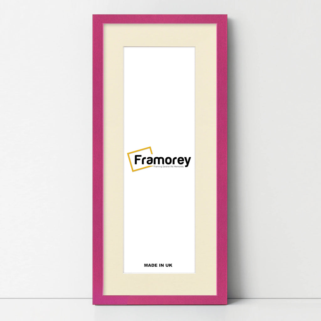 Thin Matt Panoramic Pink Picture Frames With Ivory Mount