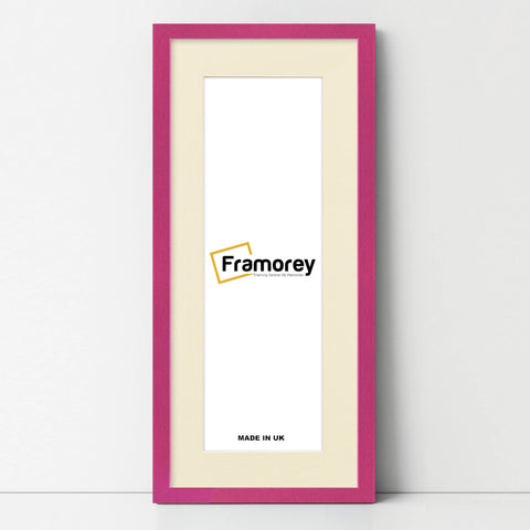 Thin Matt Panoramic Pink Picture Frames With Ivory Mount