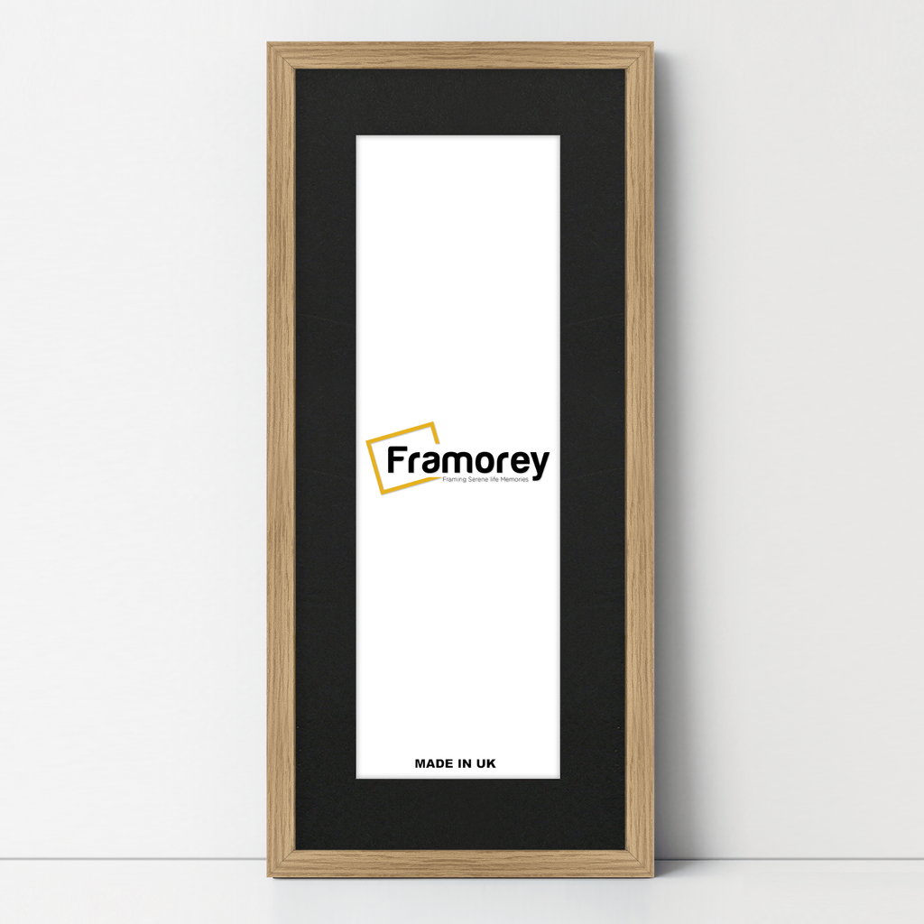 Panoramic Thin Matt Oak Picture Frames with Black Mount