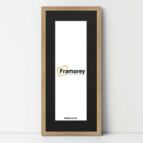 Panoramic Thin Matt Oak Picture Frames with Black Mount