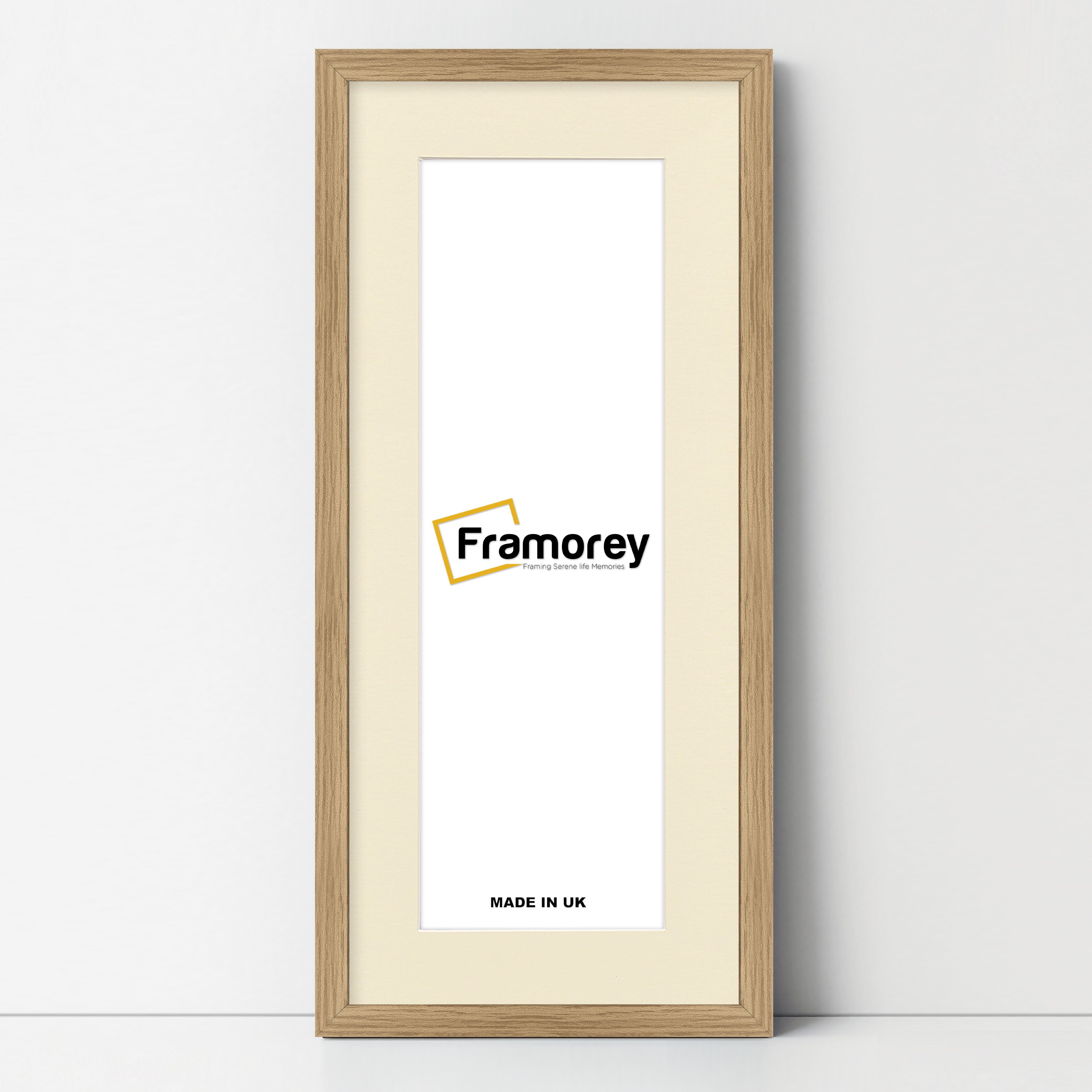 Thin Matt Panoramic Oak Pictures Frames With Ivory Mount
