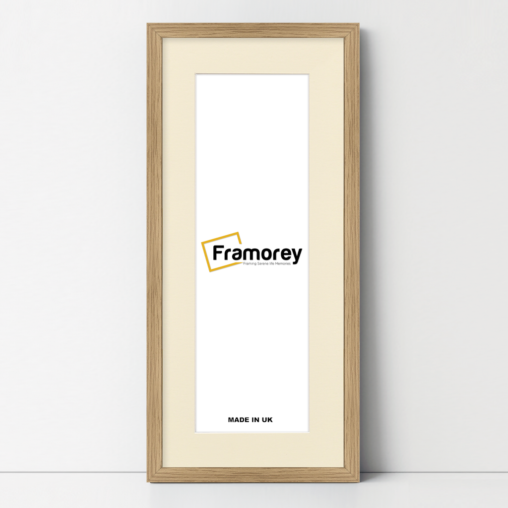 Thin Matt Panoramic Oak Pictures Frames With Ivory Mount