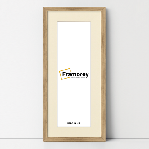 Thin Matt Panoramic Oak Pictures Frames With Ivory Mount