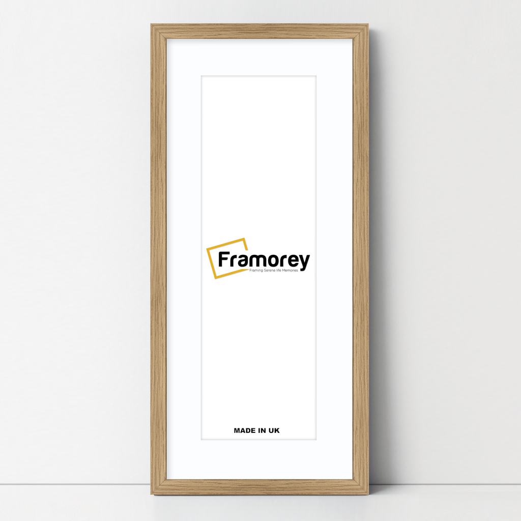 Thin Matt Panoramic Oak Pictures Frames With White Mount