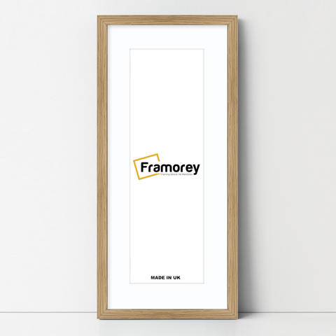 Thin Matt Panoramic Oak Pictures Frames With White Mount
