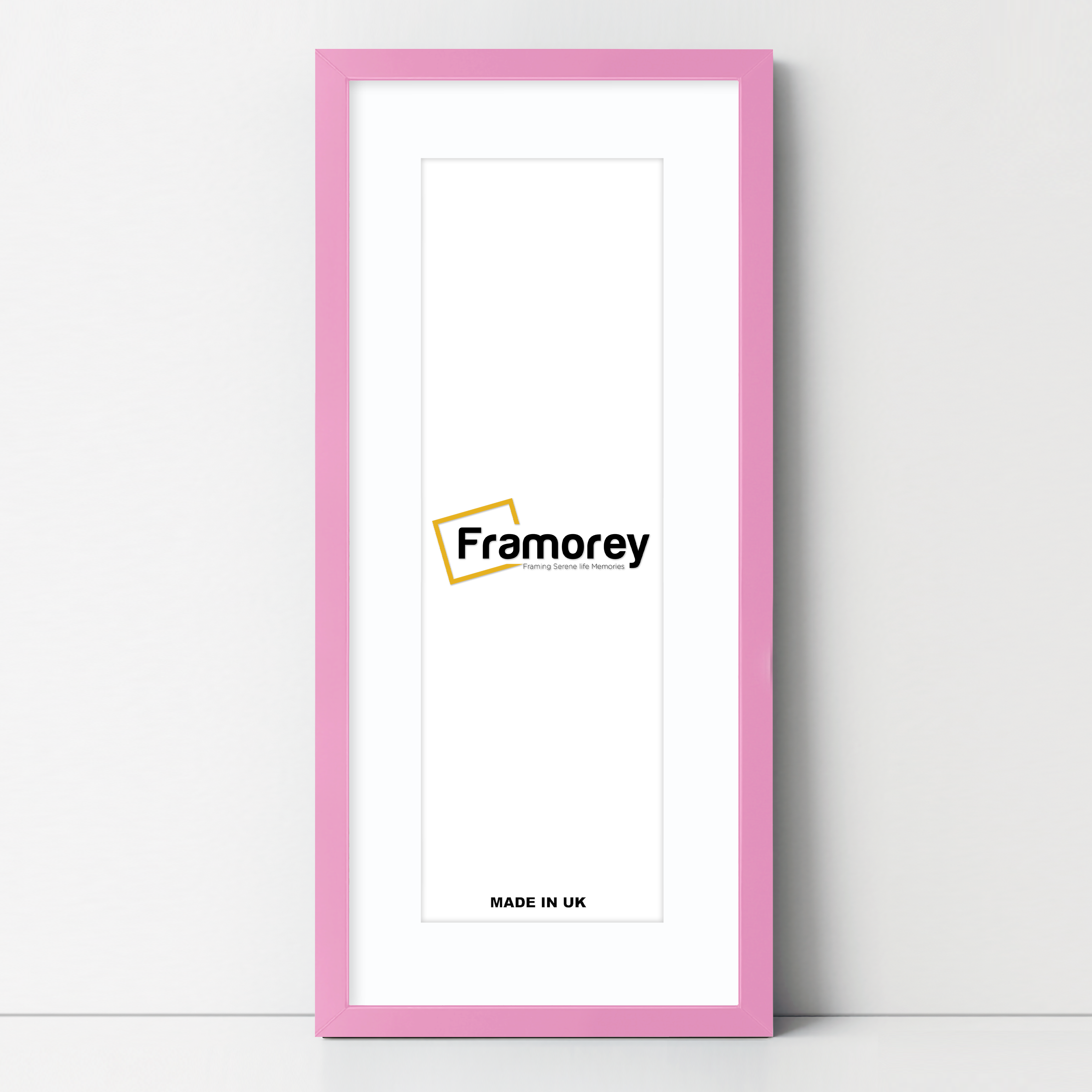 Thin Matt Panoramic Pink Picture Frames With White Mount
