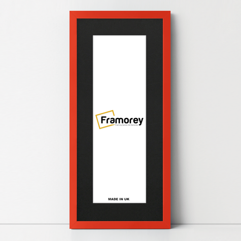 Thin Matt Panoramic Red Picture Frames With Black Mount