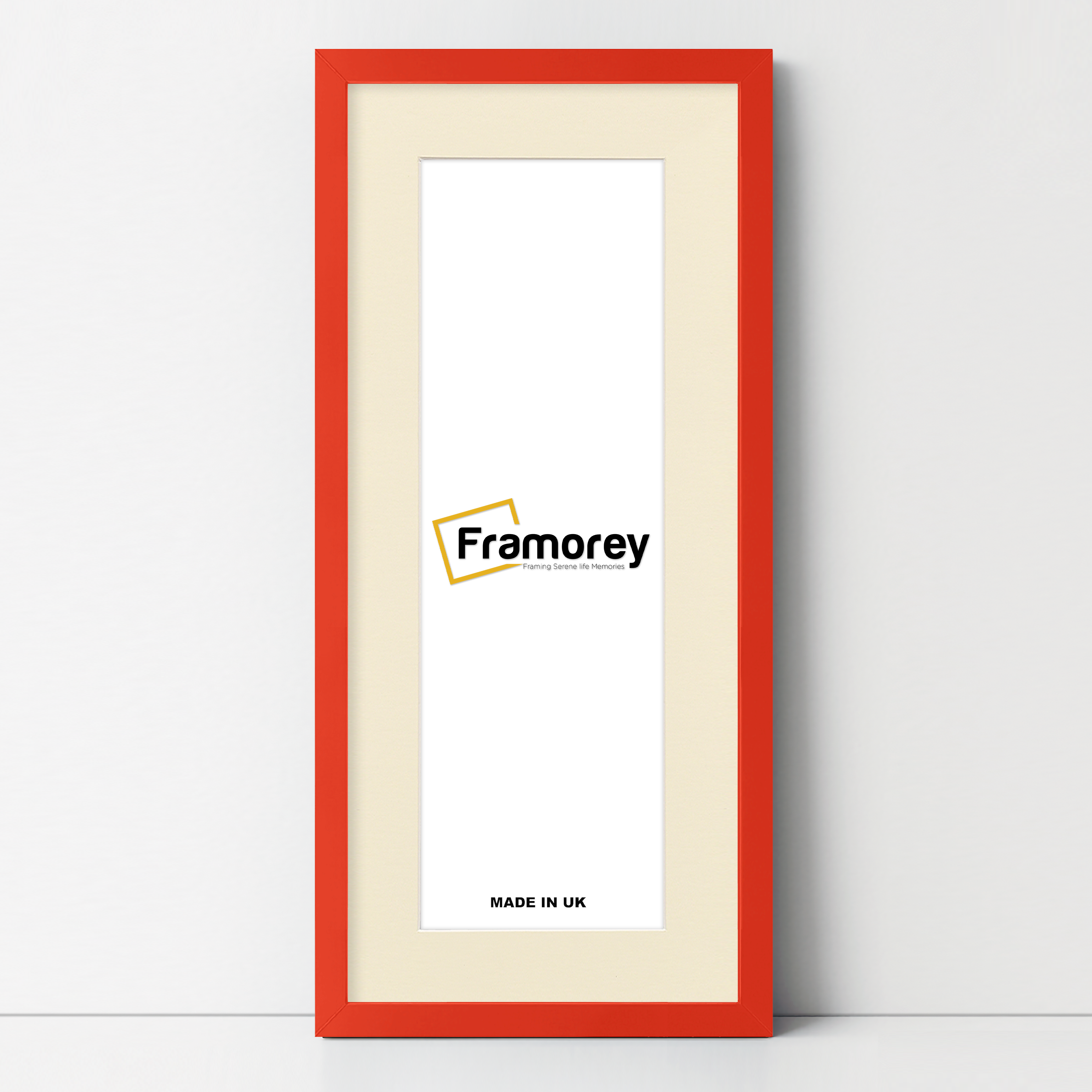 Thin Matt Panoramic Red Picture Frames With Ivory Mount
