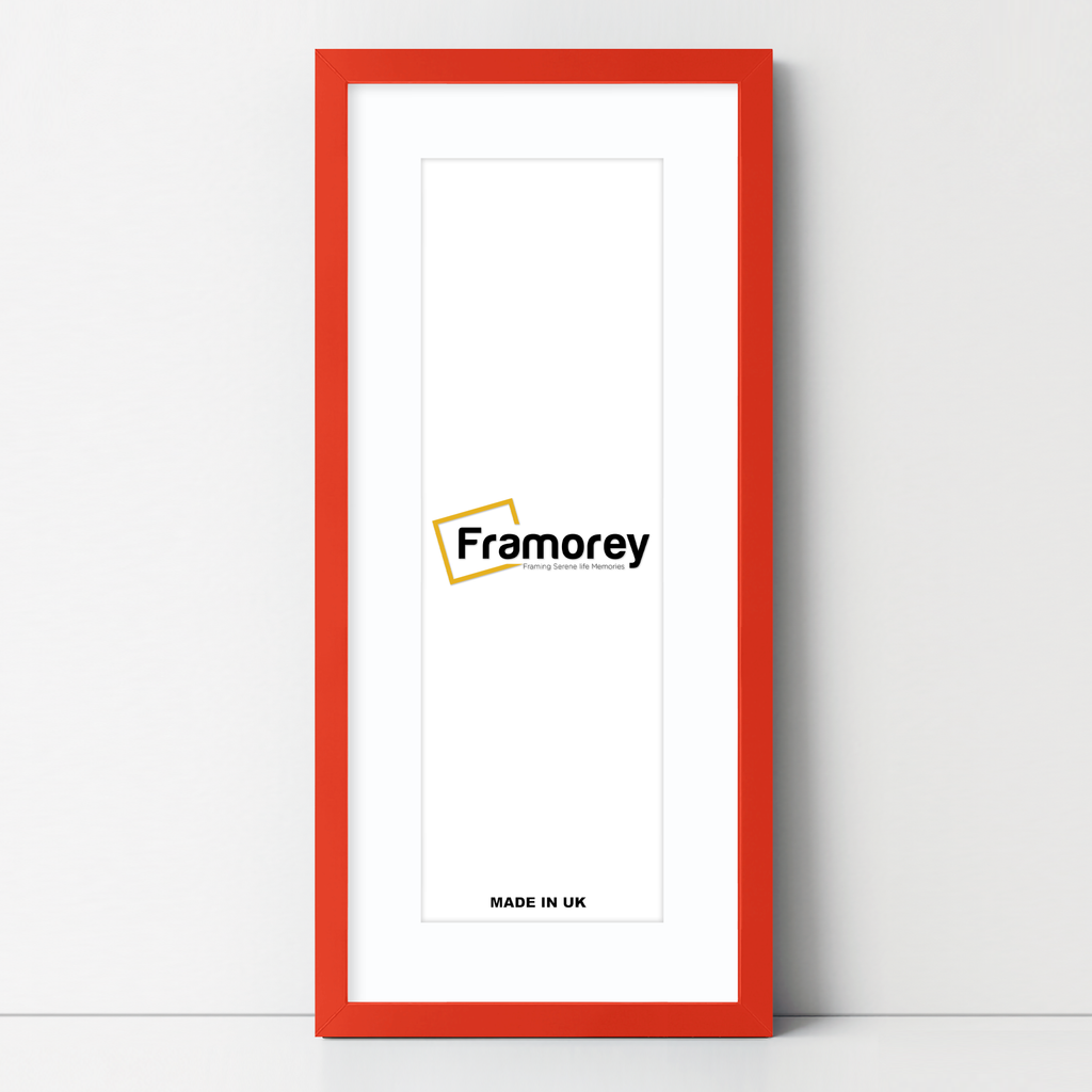 Thin Matt Panoramic Red Picture Frames With White Mount