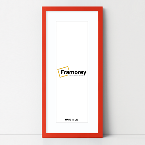 Thin Matt Panoramic Red Picture Frames With White Mount