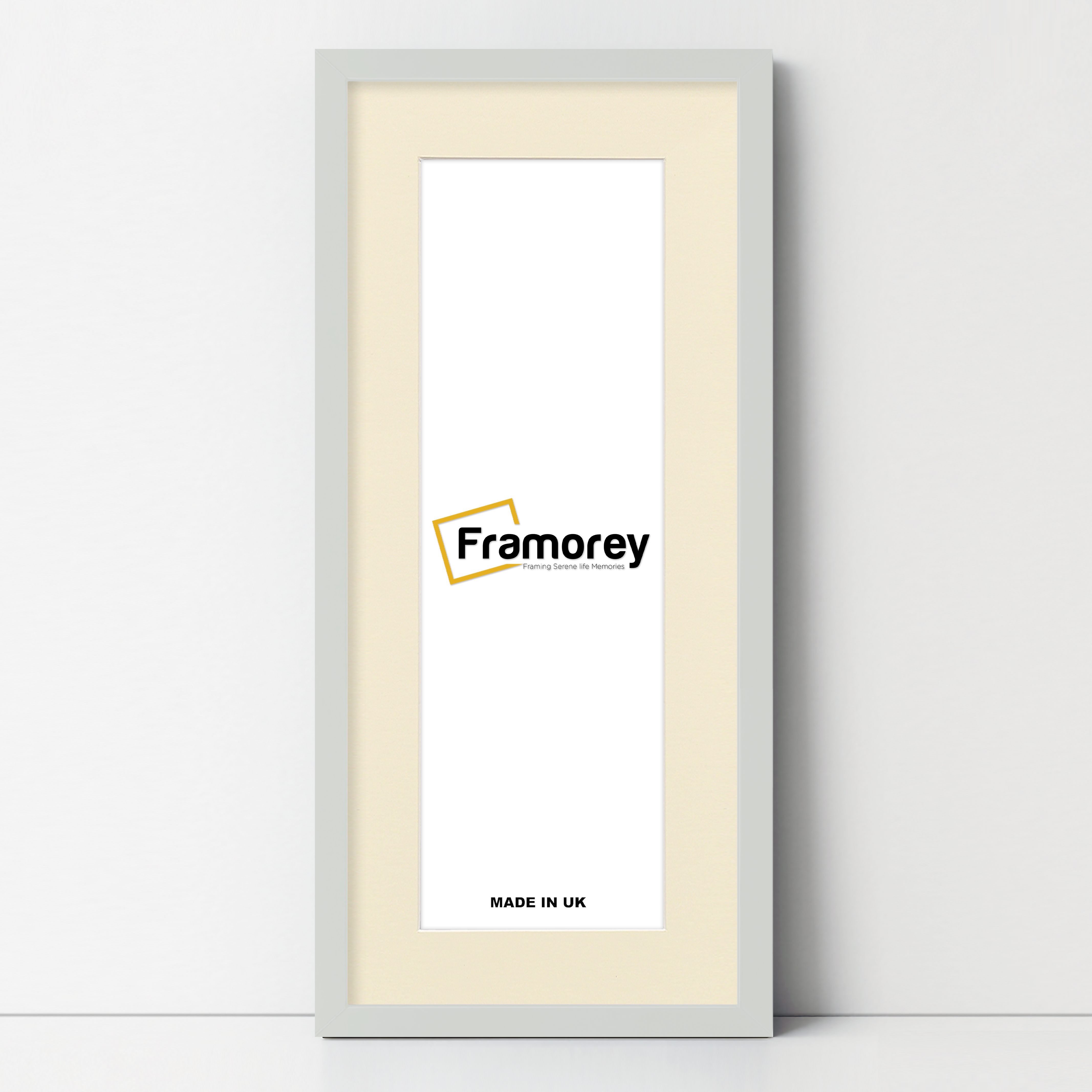 Thin Matt Panoramic Silver Picture Frames With Ivory Mount