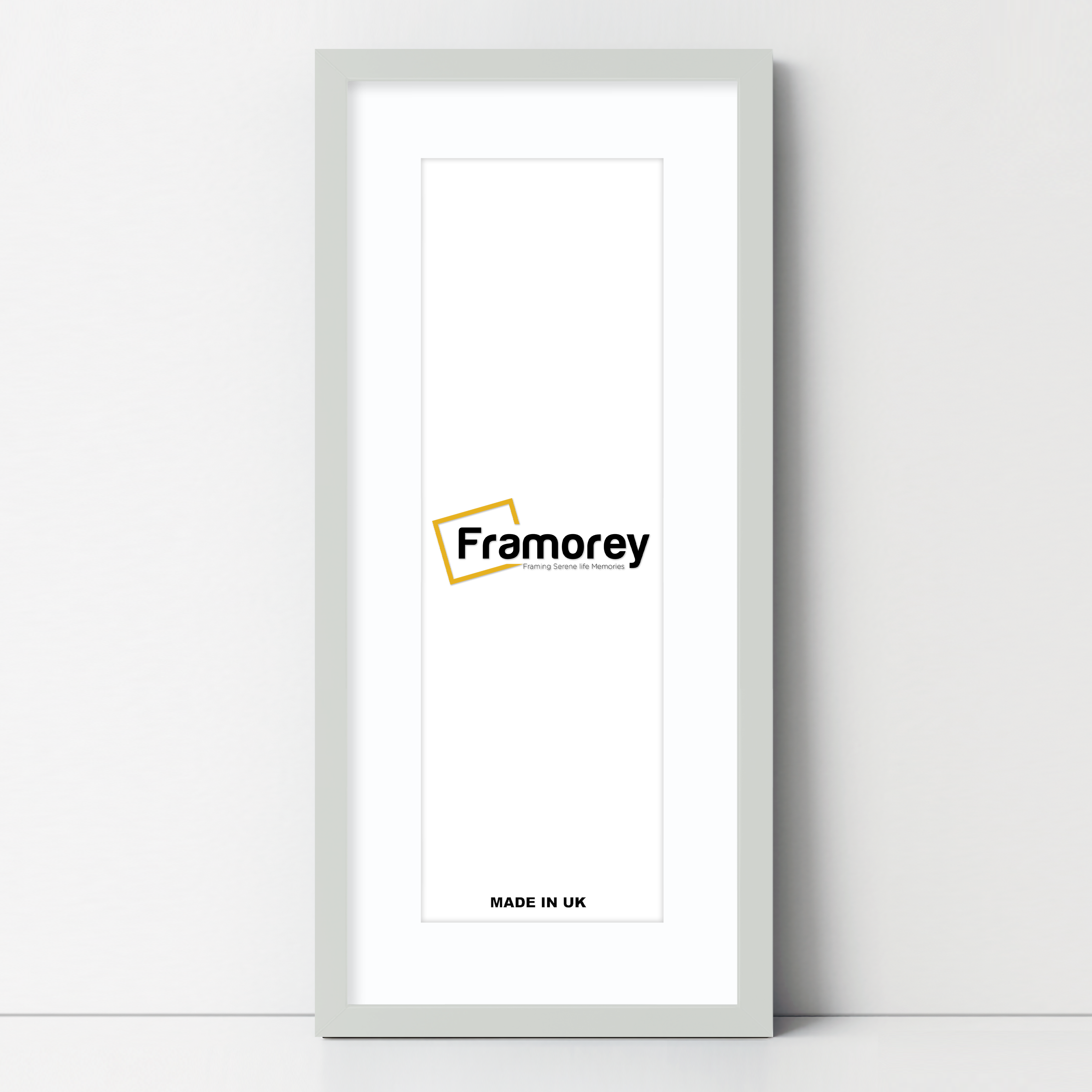 Thin Matt Panoramic Silver Picture Frames With White Mount