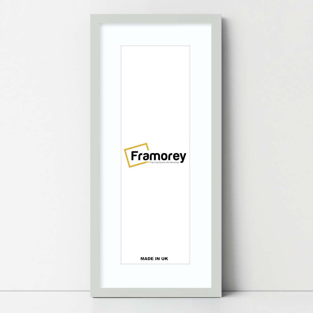 Thin Matt Panoramic Silver Picture Frames With White Mount
