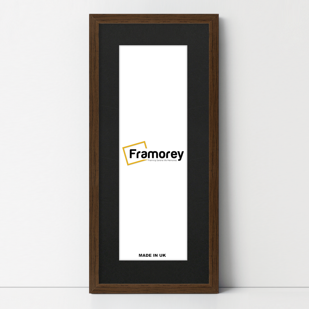 Thin Matt Panoramic Walnut Picture Frames With Black Mount
