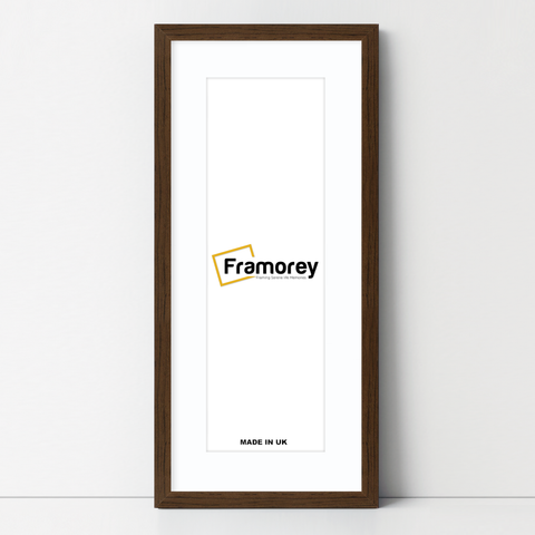 Thin Matt Panoramic Walnut Picture Frames With White Mount