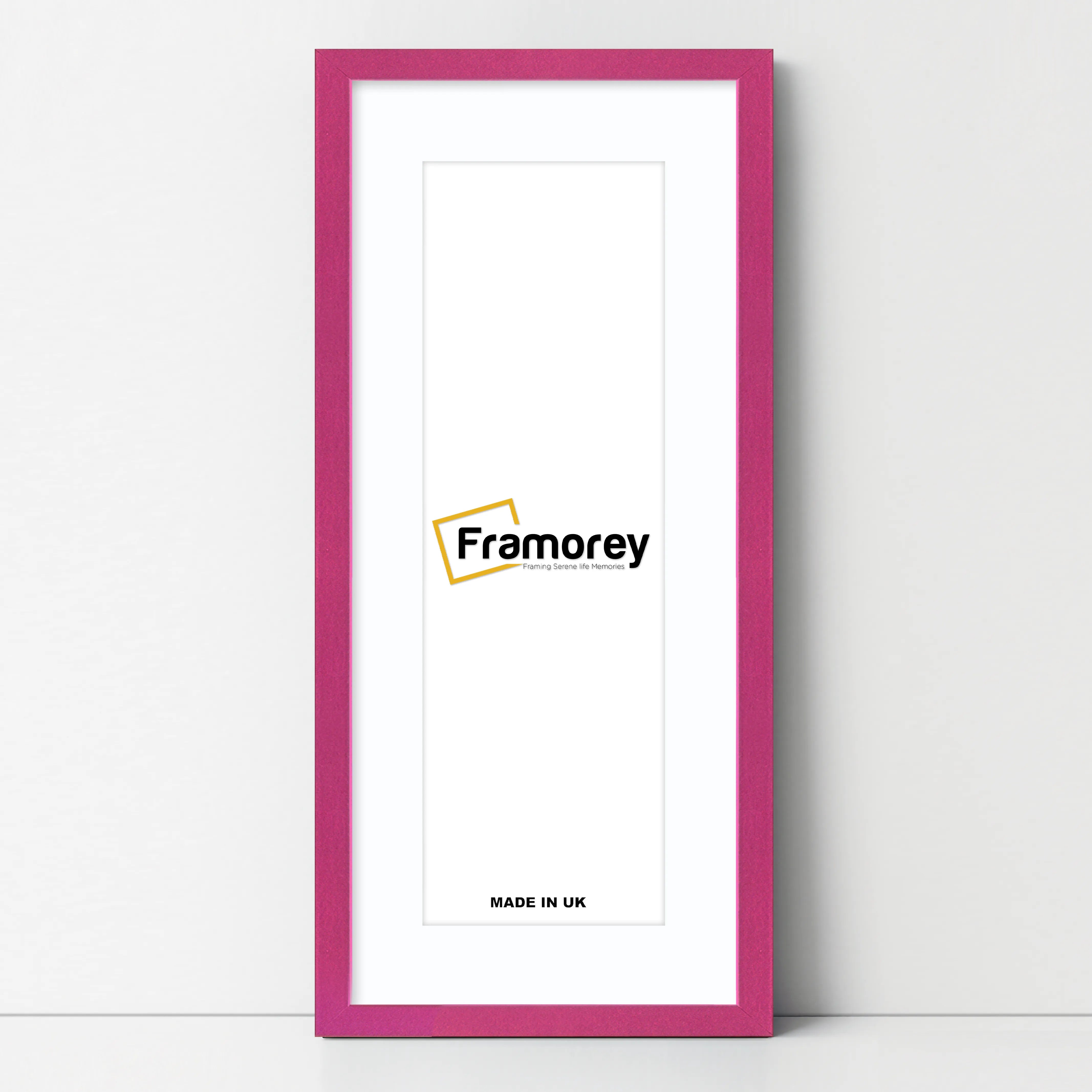 Thin Matt Panoramic Pink Picture Frames With White Mount