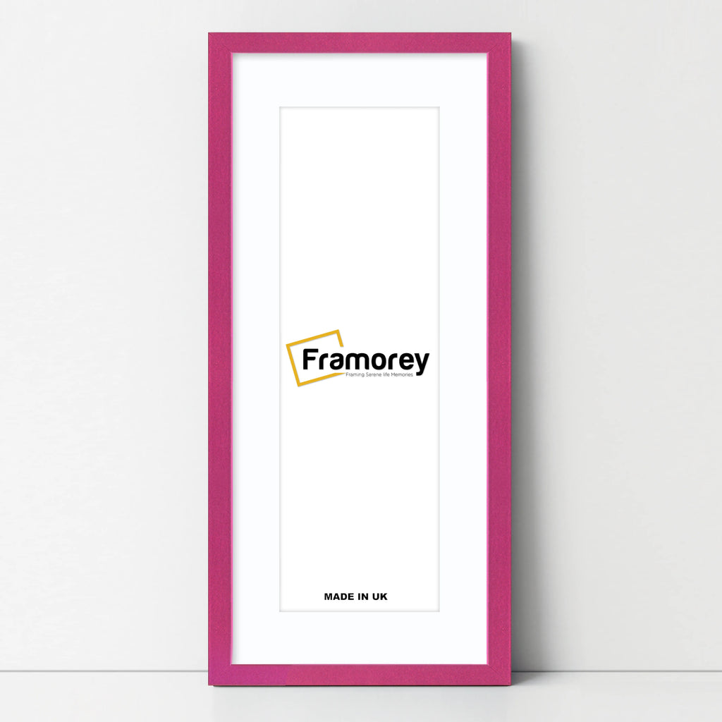 Thin Matt Panoramic Pink Picture Frames With White Mount