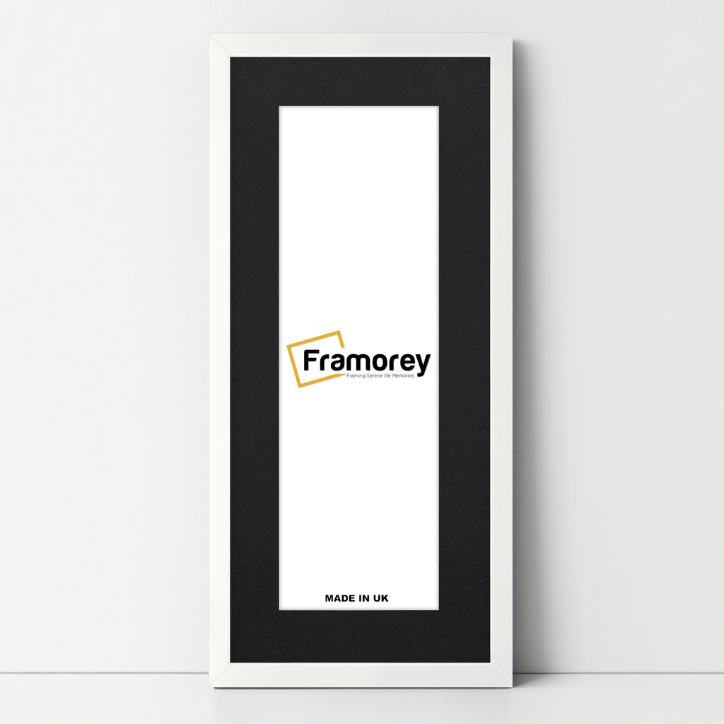 White Thin Matt Panoramic Photo Frames With Black Mount