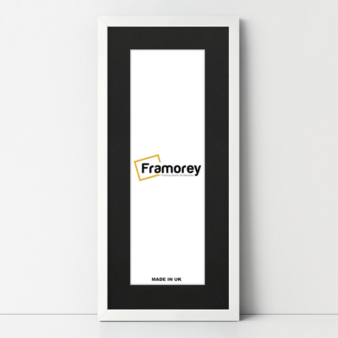 White Thin Matt Panoramic Photo Frames With Black Mount