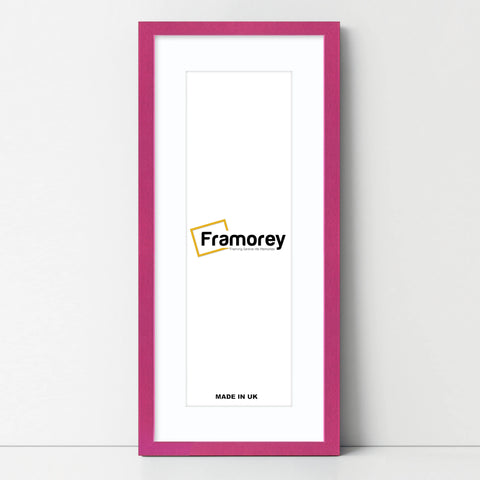 Thin Matt Panoramic Pink Picture Frames With White Mount