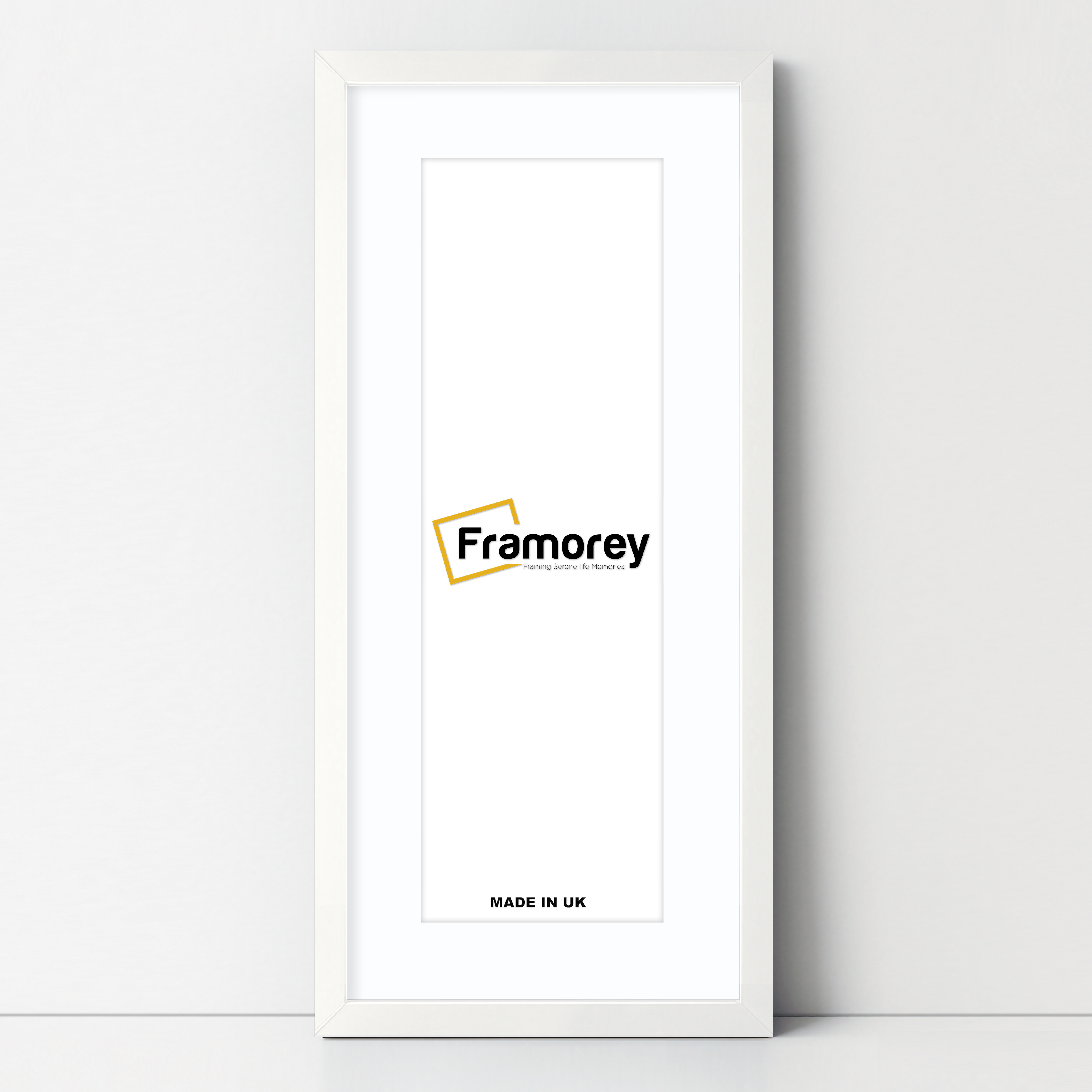 White Thin Matt Panoramic Photo Frames With White Mount