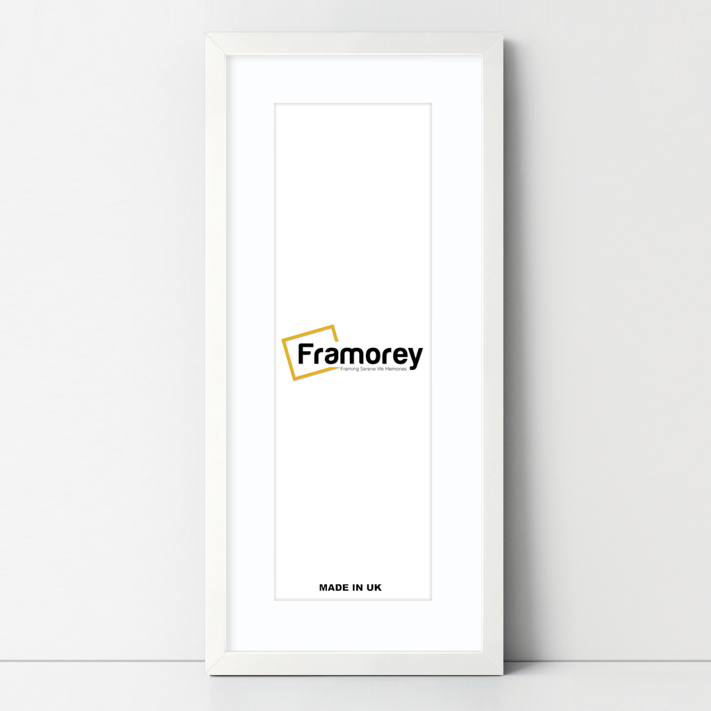White Thin Matt Panoramic Photo Frames With White Mount