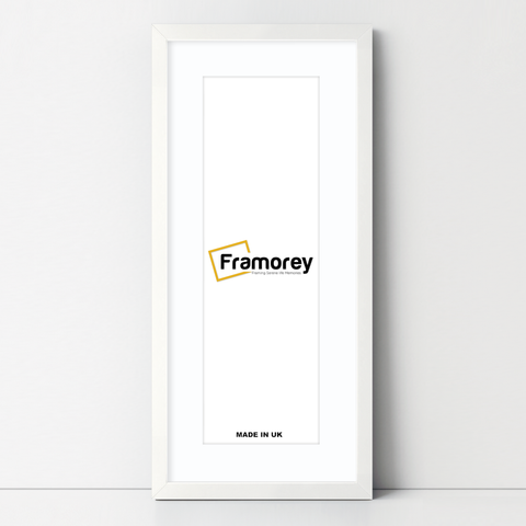 White Thin Matt Panoramic Photo Frames With White Mount
