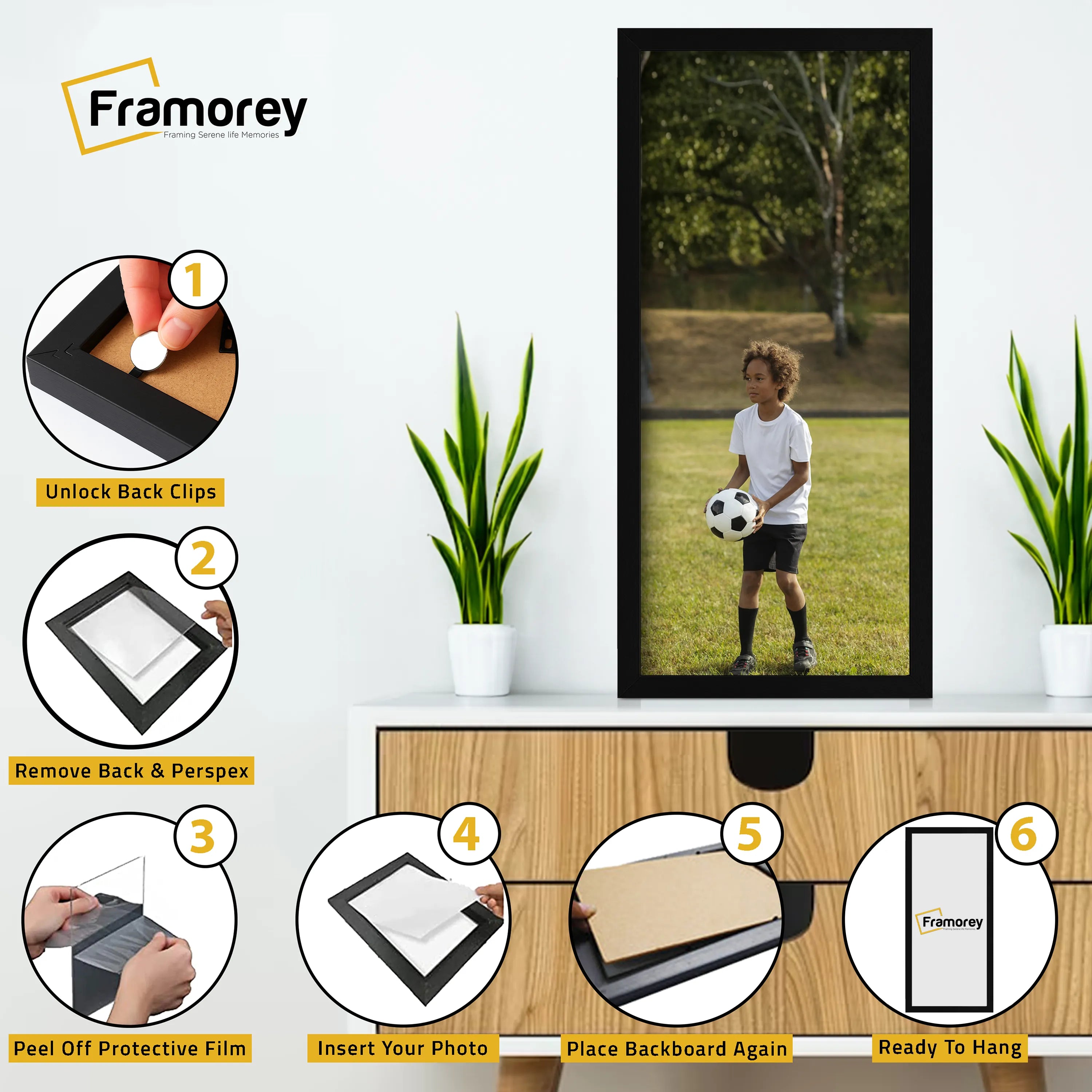 Thin Matt Black Panoramic Picture Frame Poster Frames