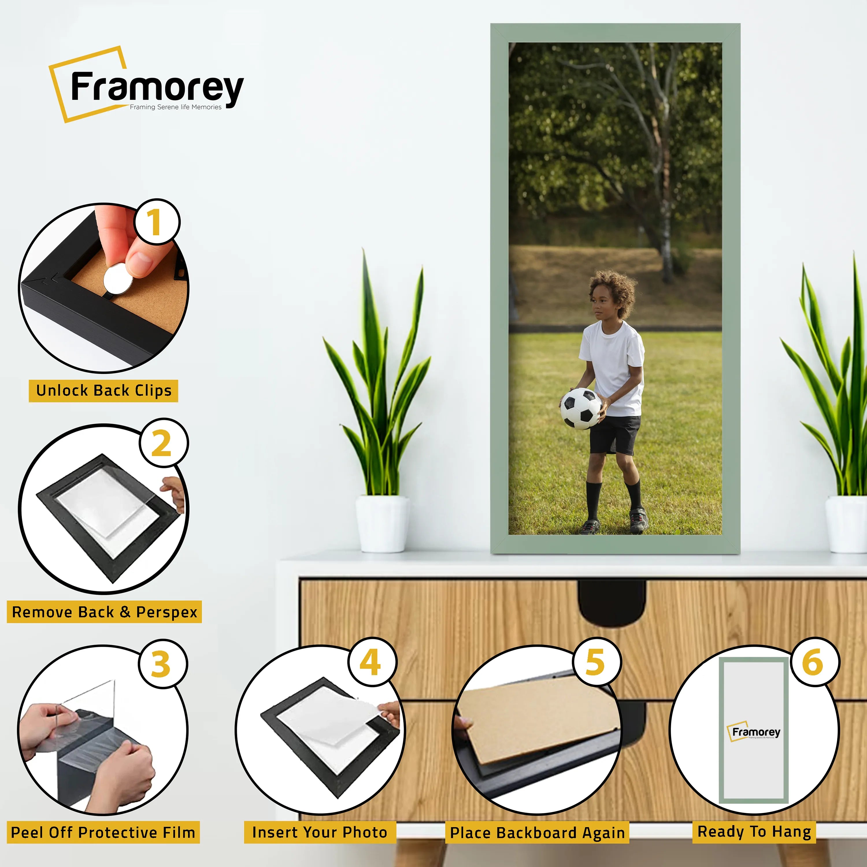 Thin Matt Green Panoramic Picture Frame Poster Frames