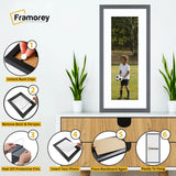 Thin Matt Panoramic Dark Grey Picture Frames With White Mount