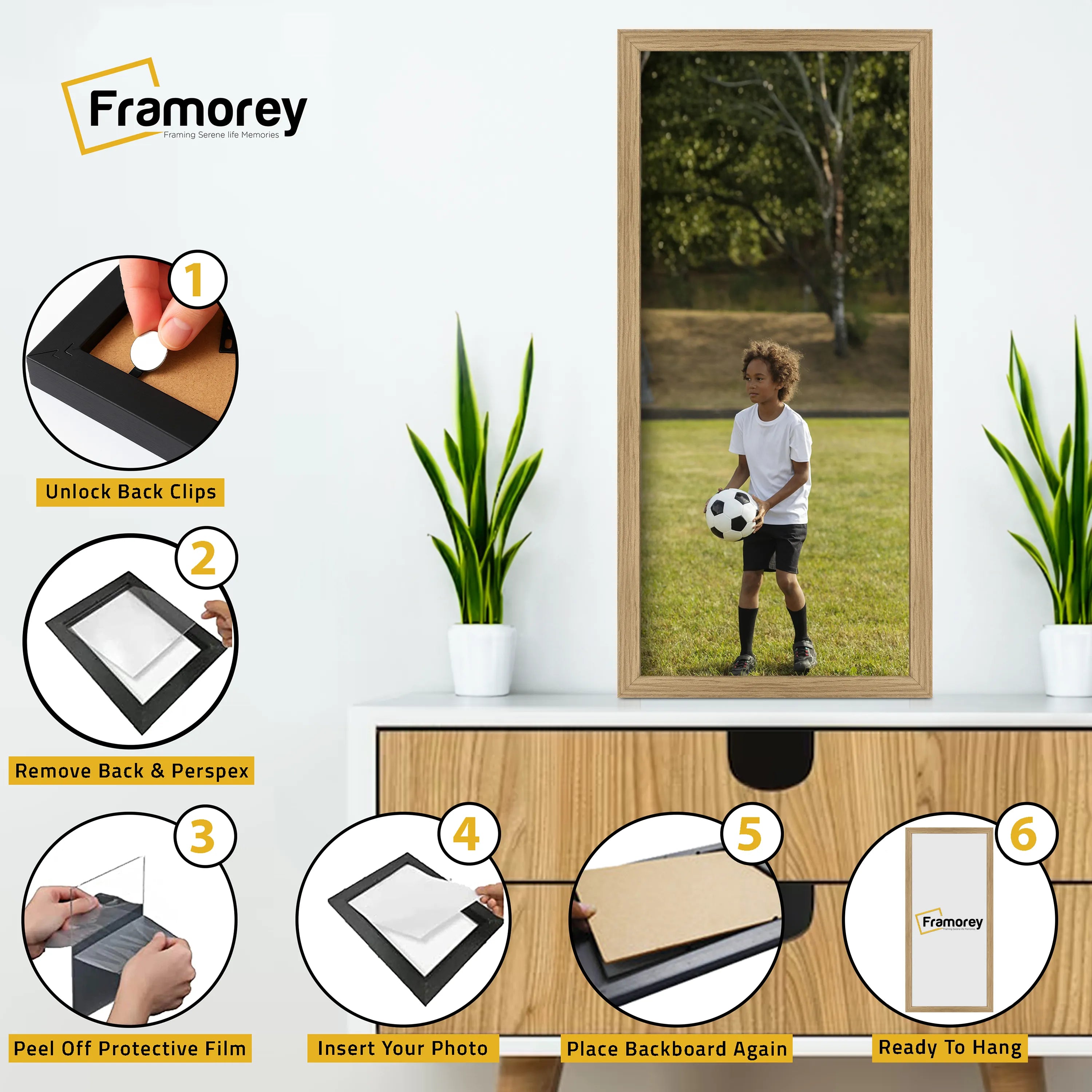 Thin Matt Oak Panoramic Picture Frame Poster Frames
