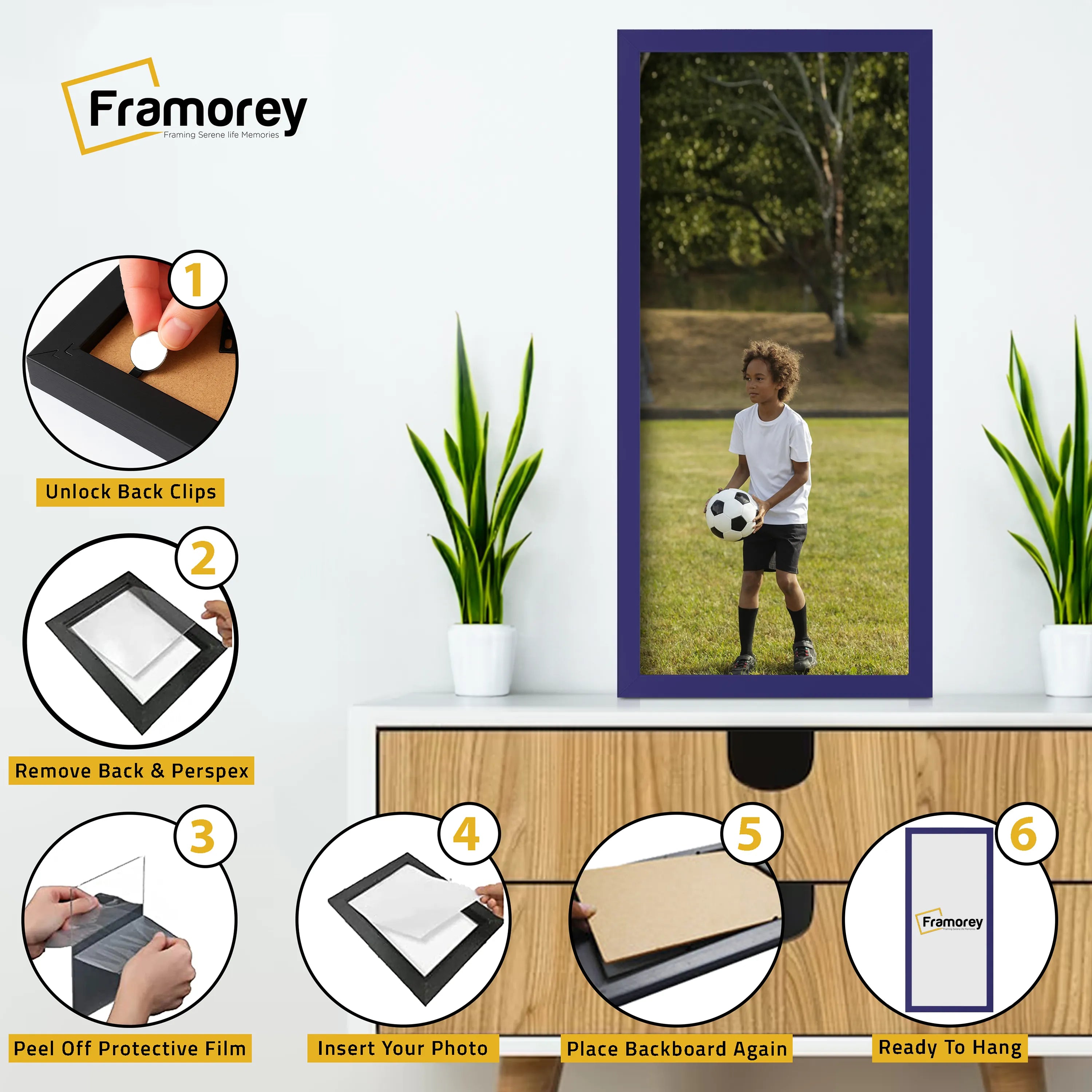 Thin Matt Panoramic Purple Picture Frame Poster Frames