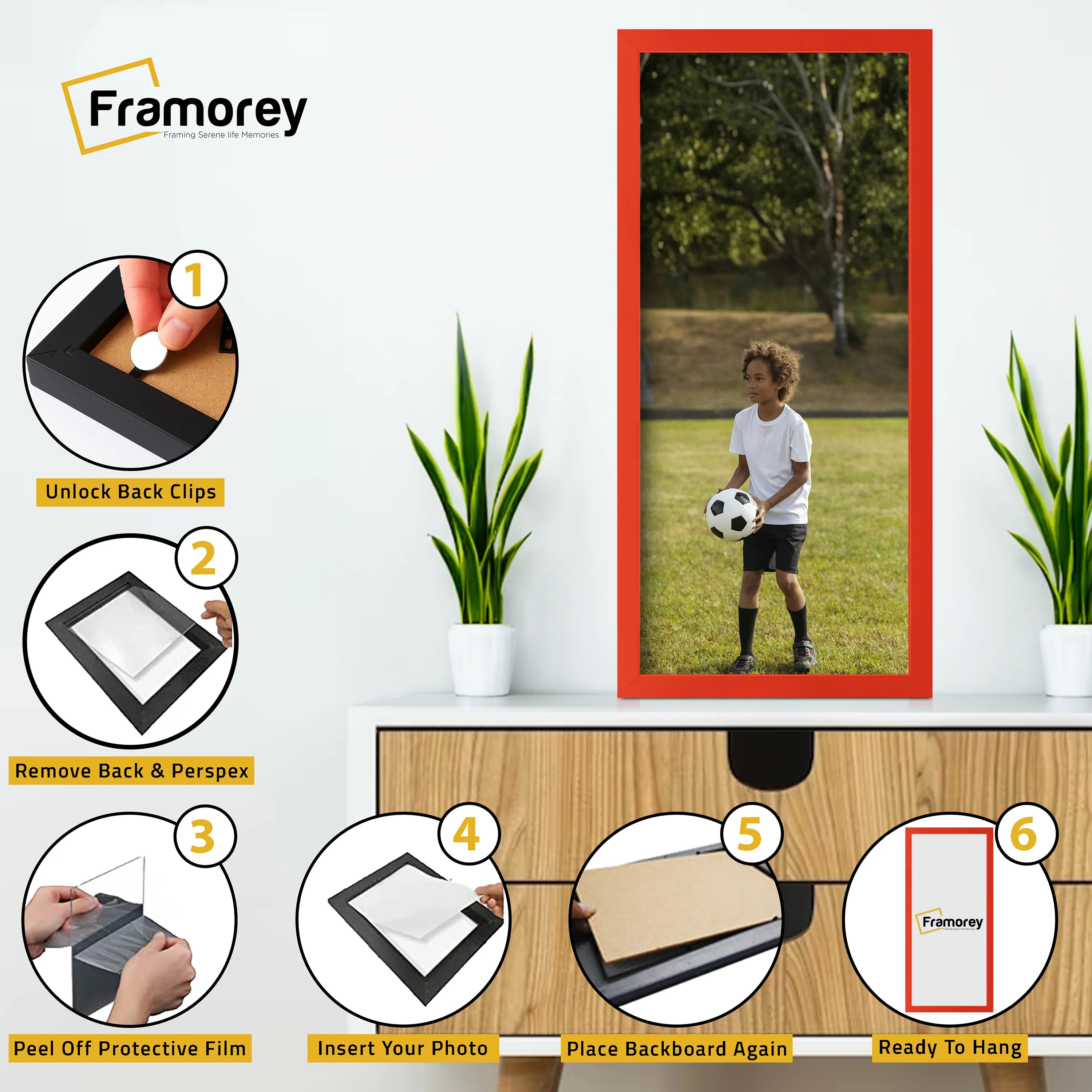 Thin Matt Red Panoramic Picture Frame Poster Frames