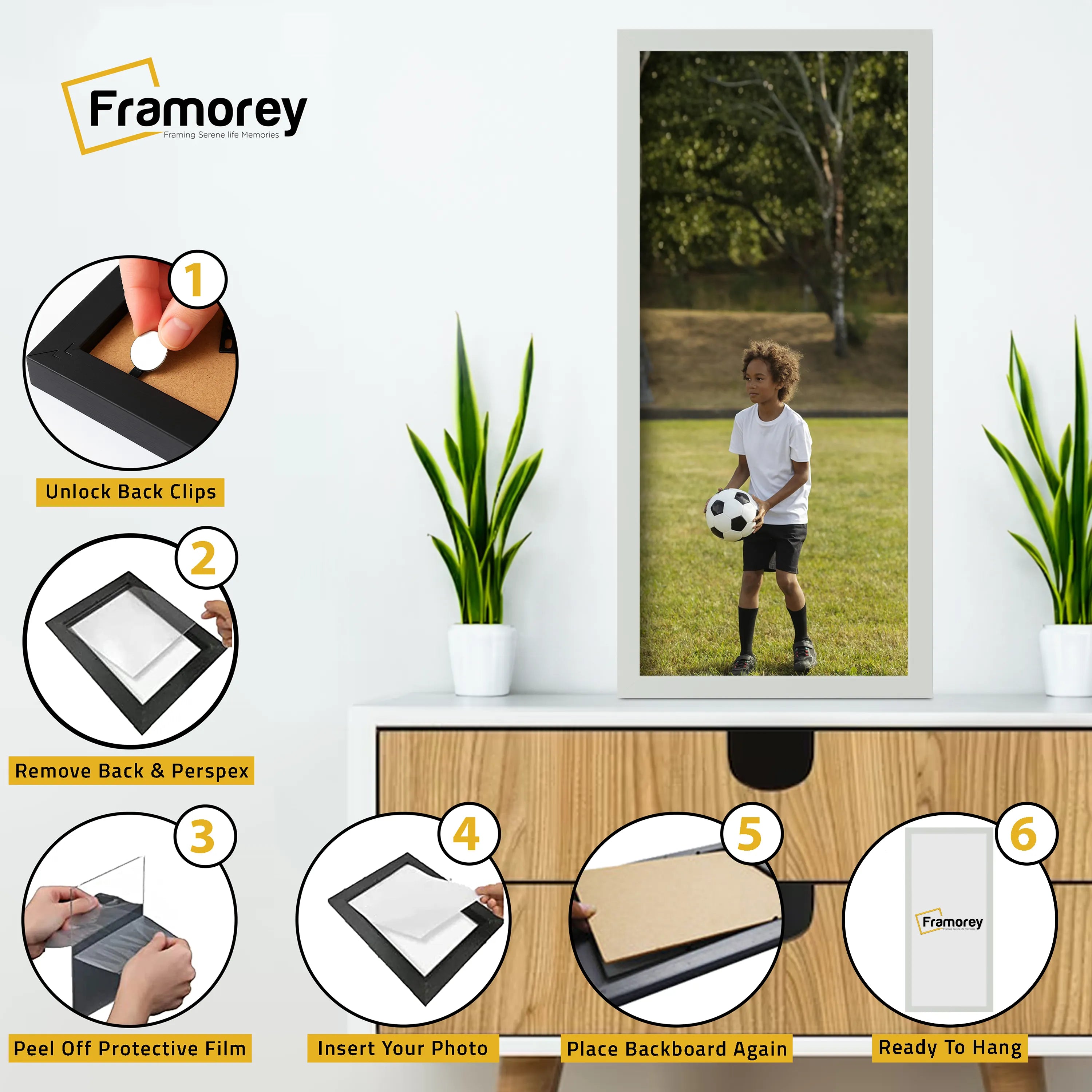 Thin Matt Panoramic Silver Picture Frame Poster Frames