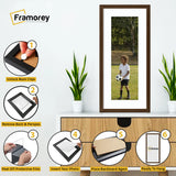 Thin Matt Panoramic Walnut Picture Frames With White Mount