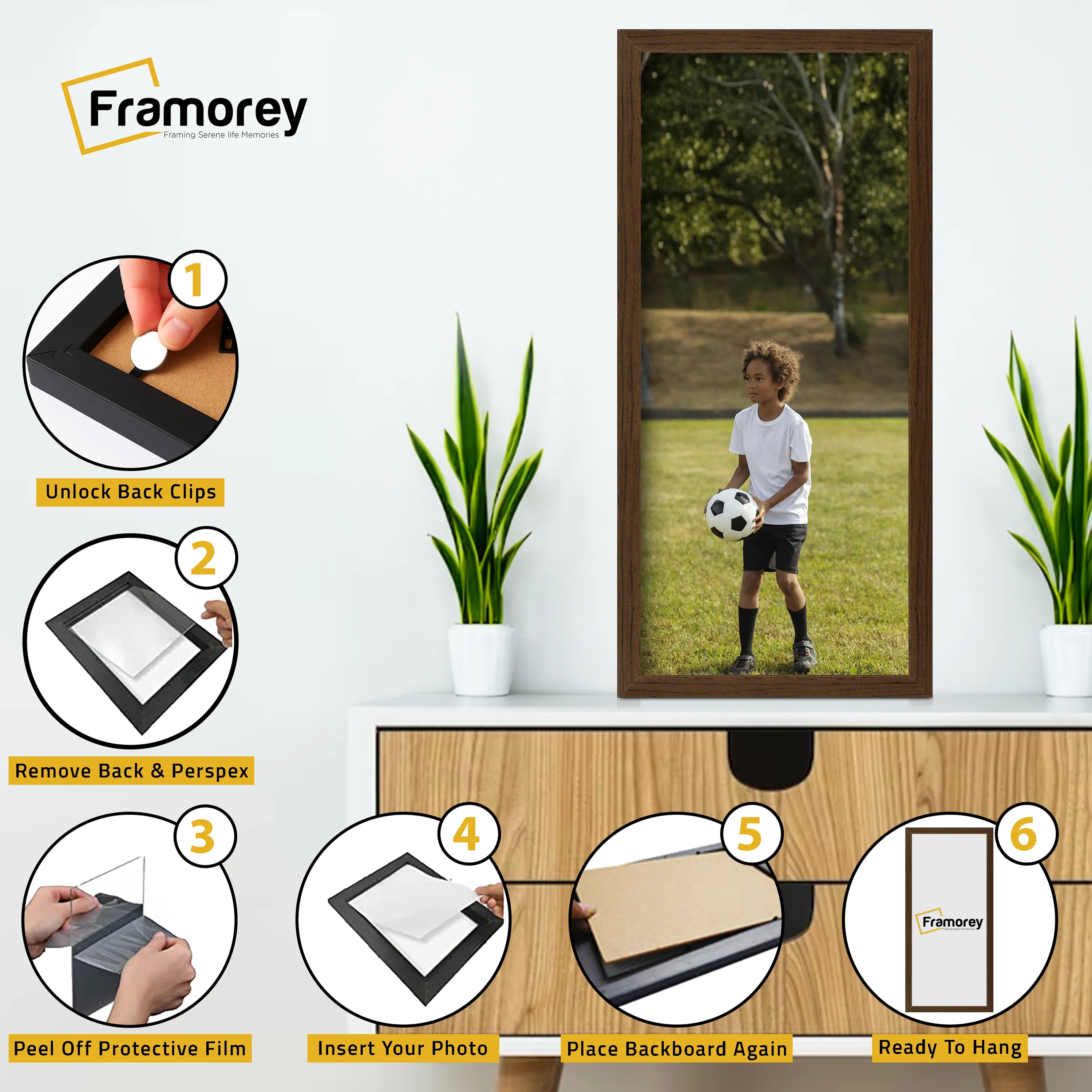 Thin Matt Panoramic Walnut Picture Frame Poster Frames
