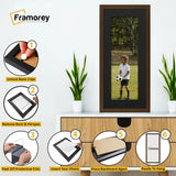 Thin Matt Panoramic Walnut Picture Frames With Black Mount