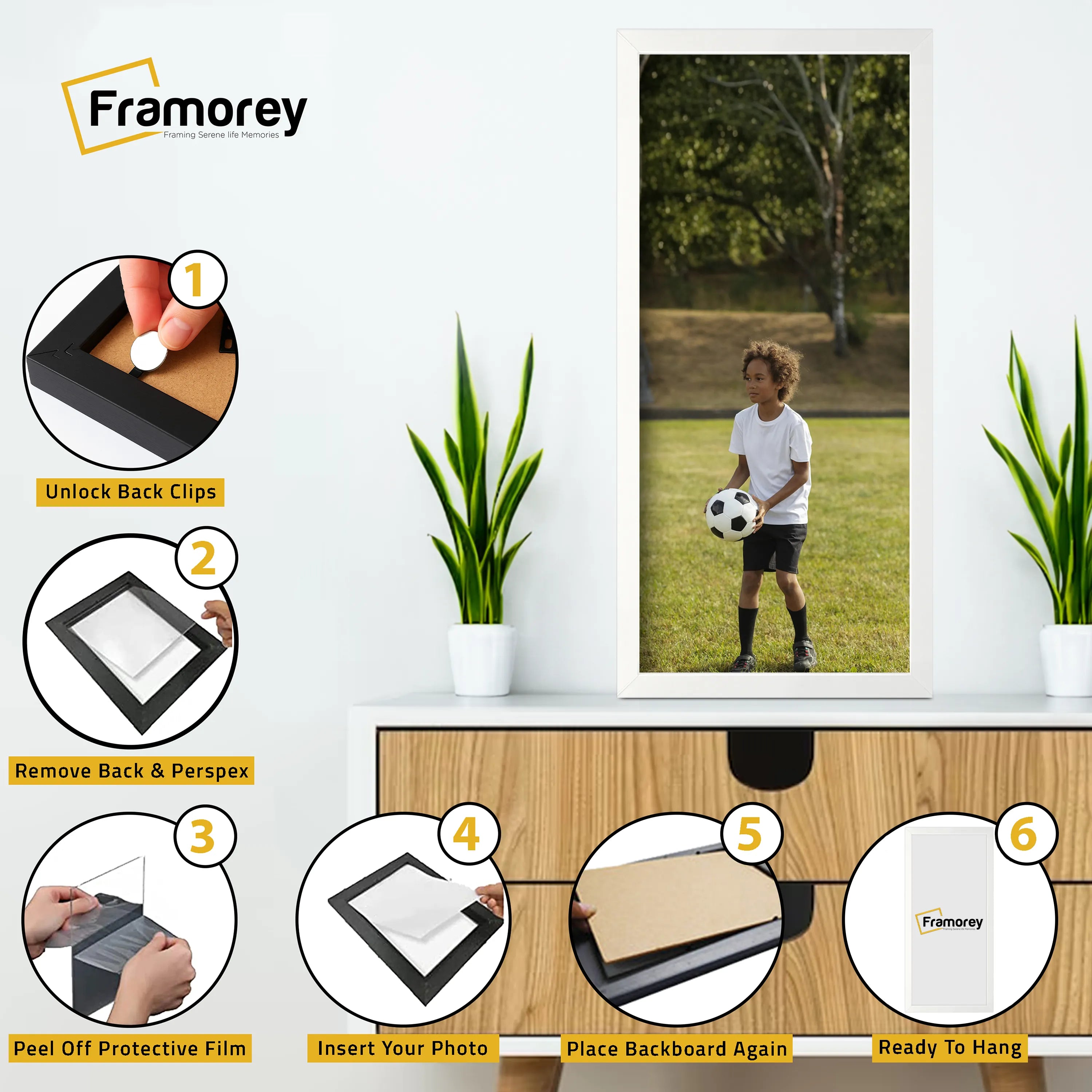 Thin Matt Panoramic White Picture Frame Poster Frames