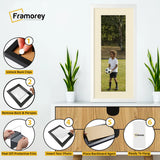 Thin Matt Panoramic White Photo Frames With Ivory Mount
