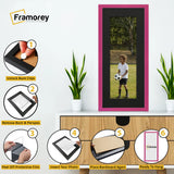 Thin Matt Panoramic Pink Picture Frames With Black Mount