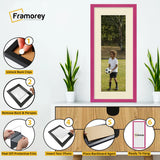 Thin Matt Panoramic Pink Picture Frames With Ivory Mount