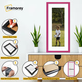 Thin Matt Panoramic Pink Picture Frames With White Mount